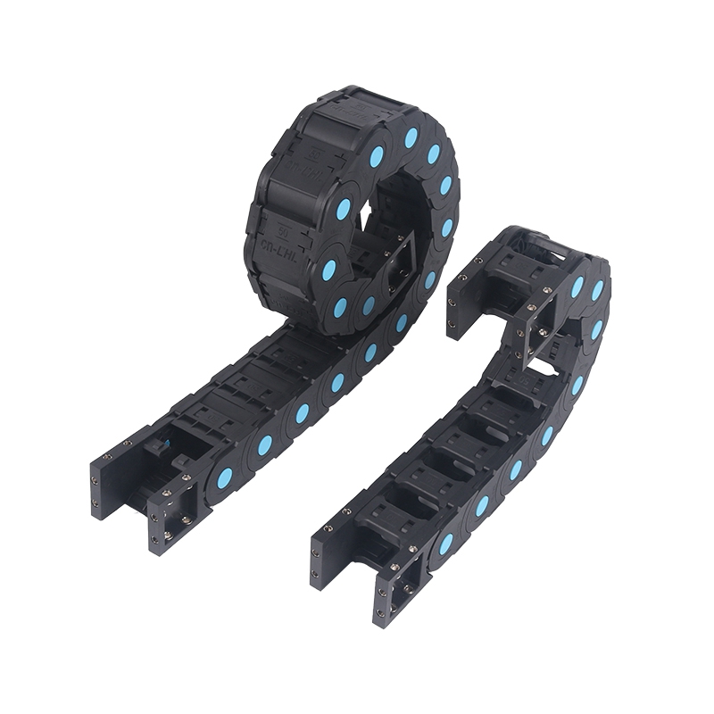尼龍?zhí)箍随溇€槽機(jī)床電纜拖鏈開(kāi)口全封35系列藍(lán)點(diǎn)